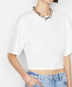 Frame-denim Elastic Back Tee -- Blanc