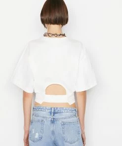 Frame-denim Elastic Back Tee -- Blanc