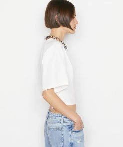 Frame-denim Elastic Back Tee -- Blanc