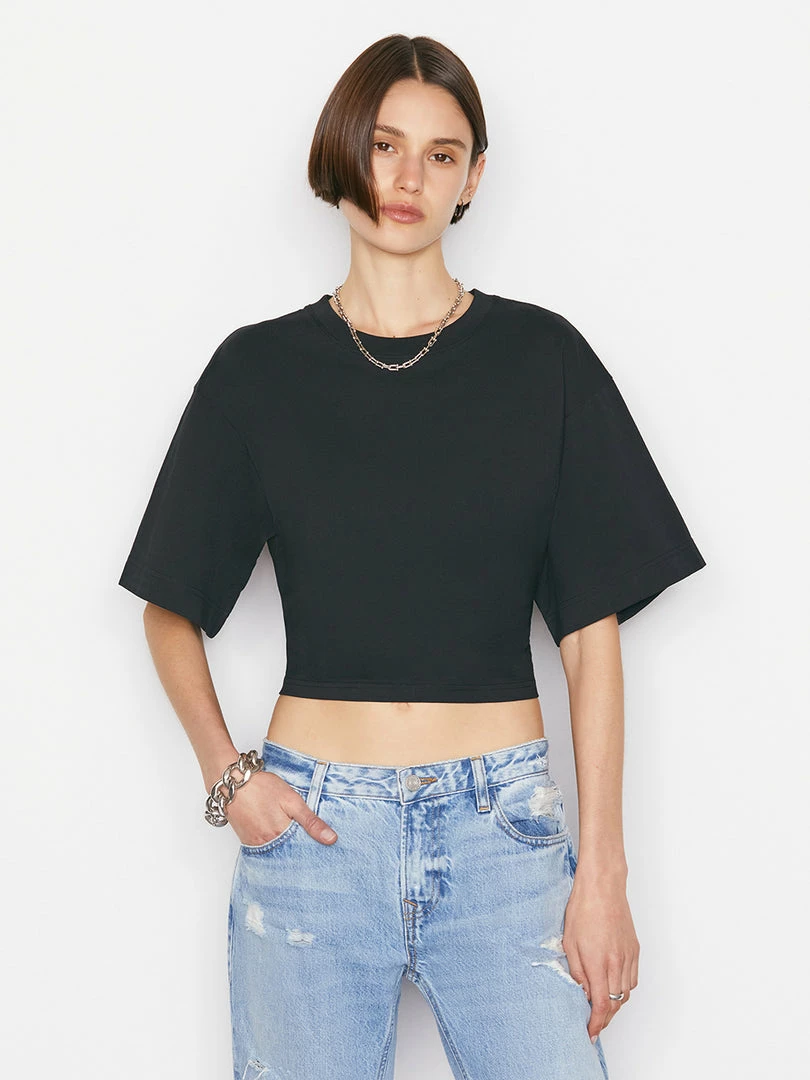 Deals π Frame-denim Elastic Back Tee -- Noir π© Women π 1 Frame-denim Elastic Back Tee -- Noir Women