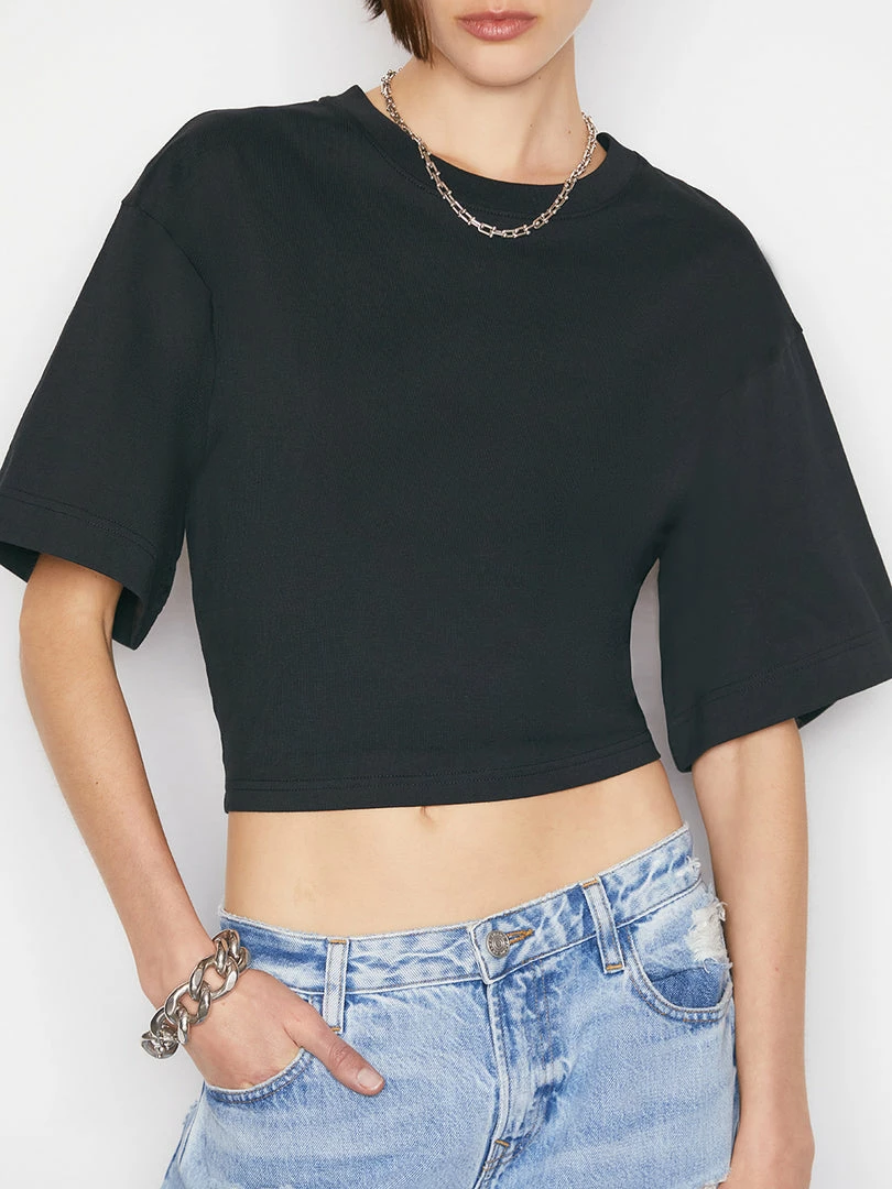 Deals π Frame-denim Elastic Back Tee -- Noir π© Women π 3 Frame-denim Elastic Back Tee -- Noir Women