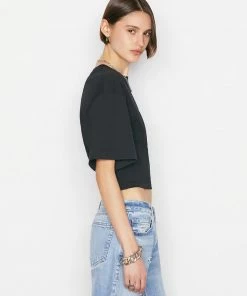 Deals π Frame-denim Elastic Back Tee -- Noir π© Women π 9 Frame-denim Elastic Back Tee -- Noir Women