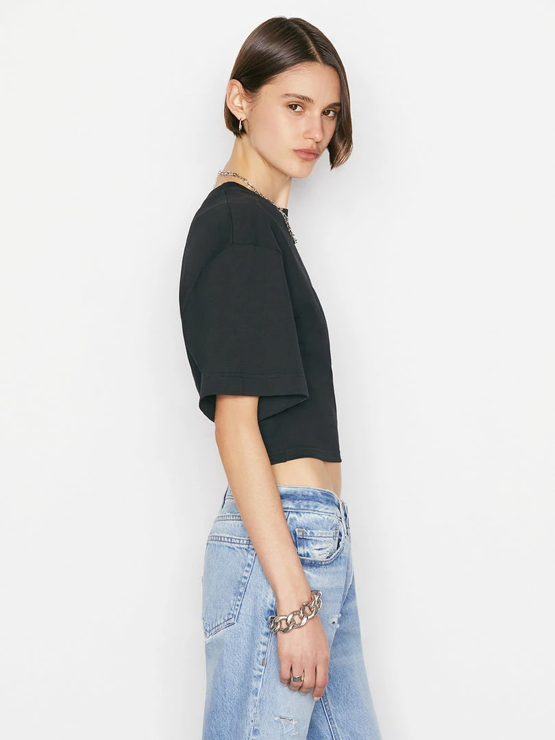 Deals π Frame-denim Elastic Back Tee -- Noir π© Women π 4 Frame-denim Elastic Back Tee -- Noir Women