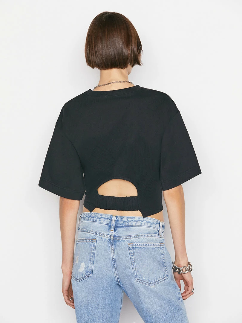 Deals π Frame-denim Elastic Back Tee -- Noir π© Women π 6 Frame-denim Elastic Back Tee -- Noir Women
