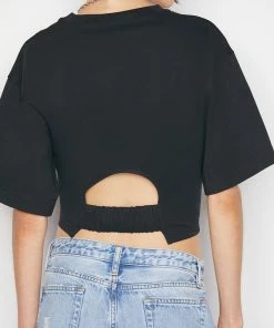 Deals π Frame-denim Elastic Back Tee -- Noir π© Women π 10 Frame-denim Elastic Back Tee -- Noir Women