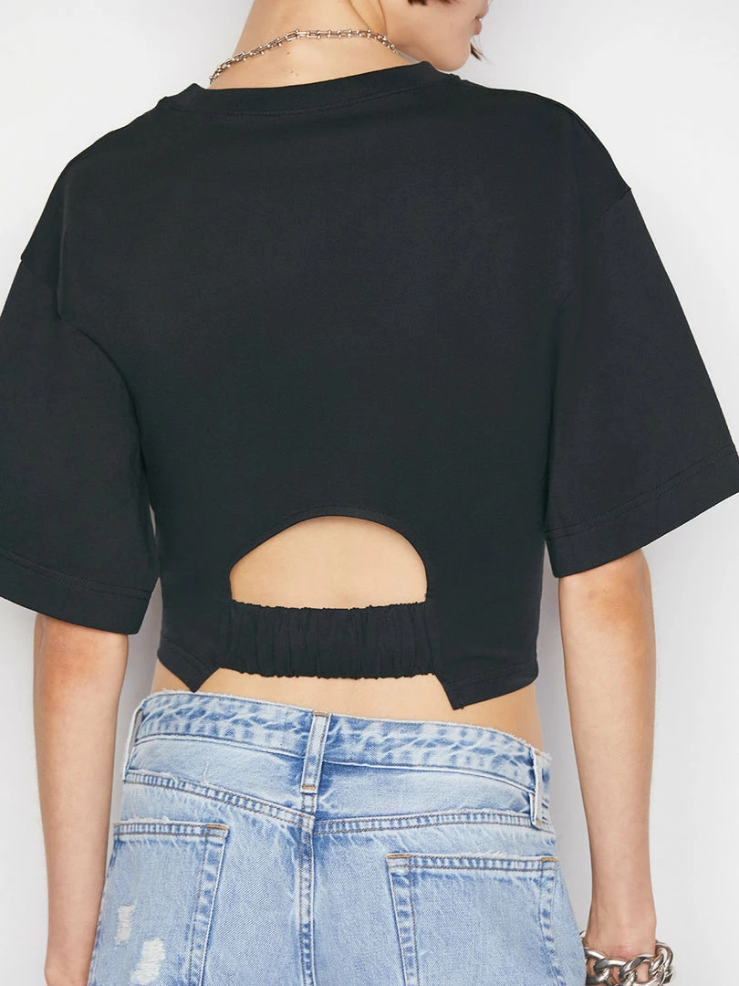 Deals π Frame-denim Elastic Back Tee -- Noir π© Women π 5 Frame-denim Elastic Back Tee -- Noir Women