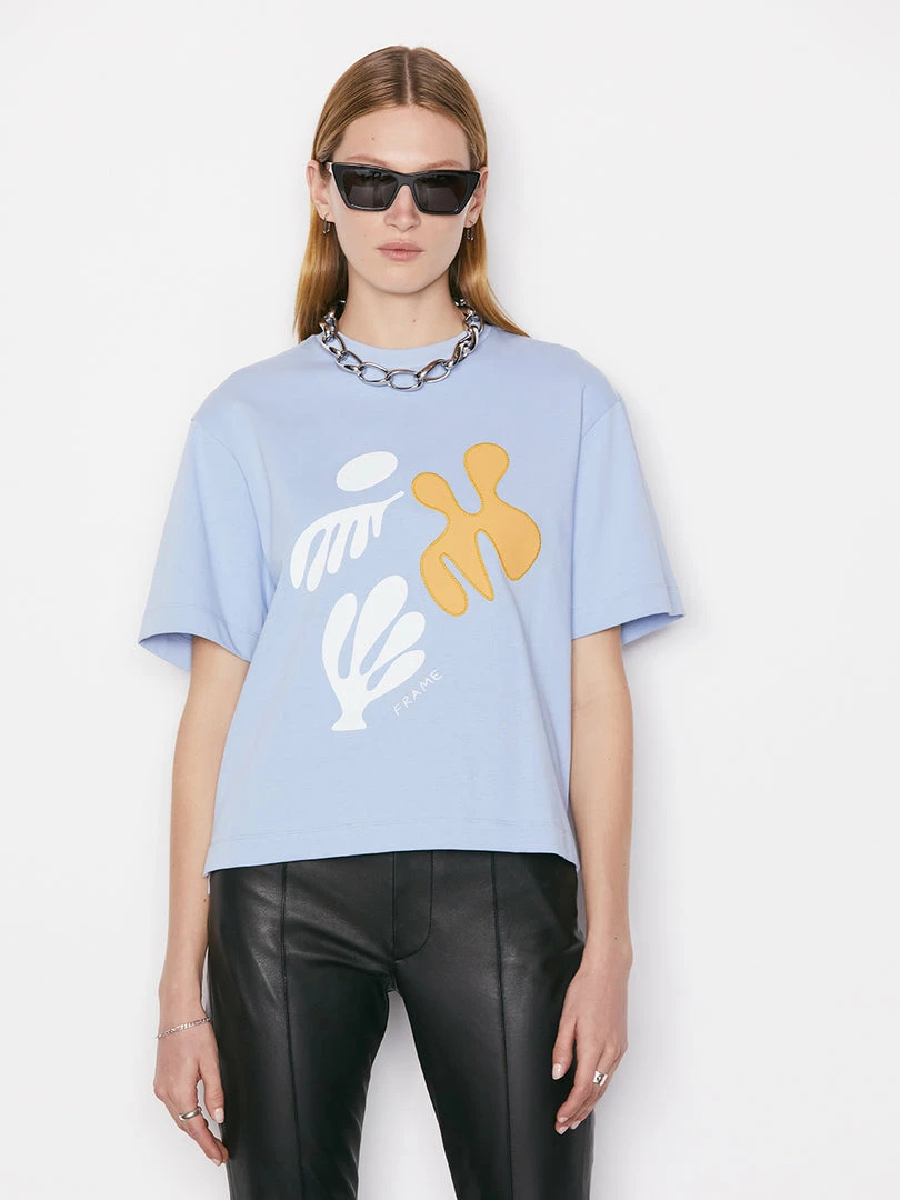 Outlet π Frame-denim π© Women Oversized Abstract Tee -- Chambray Blue π 1 Frame-denim Women Oversized Abstract Tee -- Chambray Blue