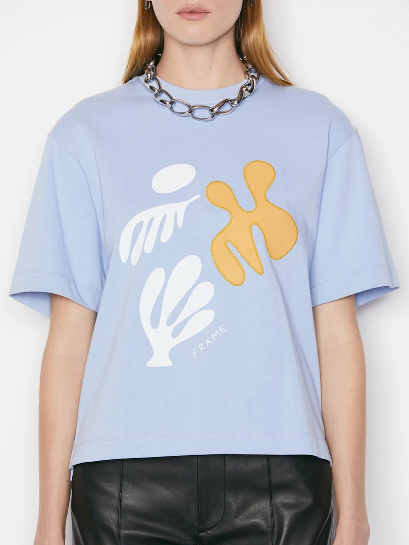 Outlet π Frame-denim π© Women Oversized Abstract Tee -- Chambray Blue π 3 Frame-denim Women Oversized Abstract Tee -- Chambray Blue
