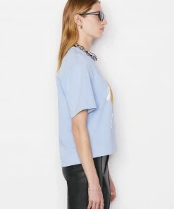 Outlet π Frame-denim π© Women Oversized Abstract Tee -- Chambray Blue π 9 Frame-denim Women Oversized Abstract Tee -- Chambray Blue