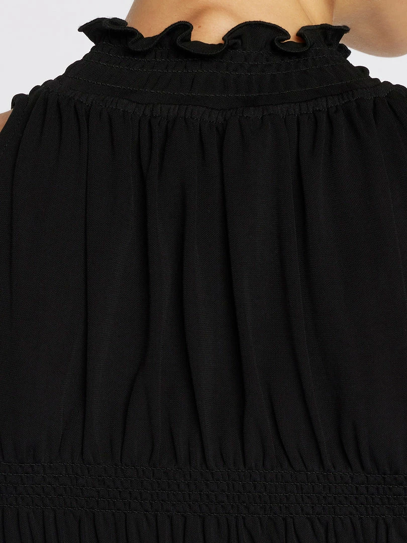 Budget 𧨠Frame-denim π© Women Smocked Knit Halter Top -- Noir β 4 Frame-denim Women Smocked Knit Halter Top -- Noir