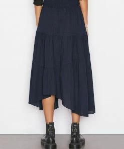 Frame-denim Women Gathered Seam Skirt -- Navy