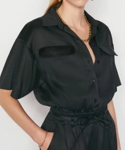 Promo π Frame-denim Patch Pocket Romper -- Noir π© Women β 10 Frame-denim Patch Pocket Romper -- Noir Women