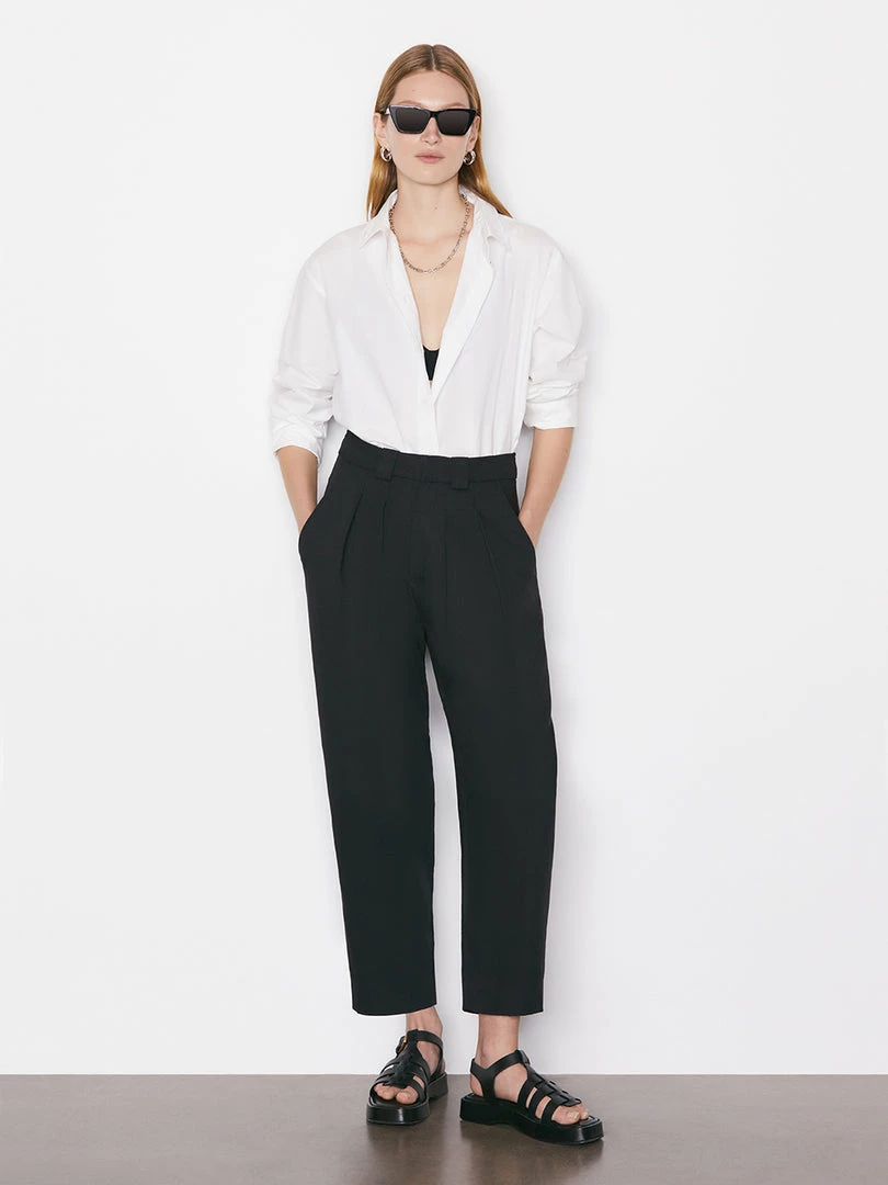 Hot Sale π Frame-denim Pleated Crop Trouser -- Noir π― 2 Frame-denim Pleated Crop Trouser -- Noir