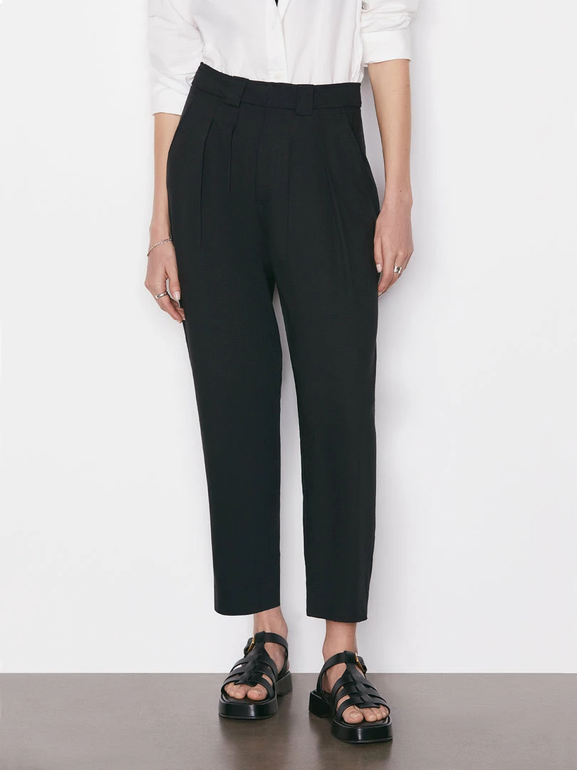 Hot Sale π Frame-denim Pleated Crop Trouser -- Noir π― 1 Frame-denim Pleated Crop Trouser -- Noir