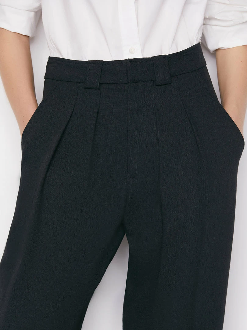 Hot Sale π Frame-denim Pleated Crop Trouser -- Noir π― 3 Frame-denim Pleated Crop Trouser -- Noir