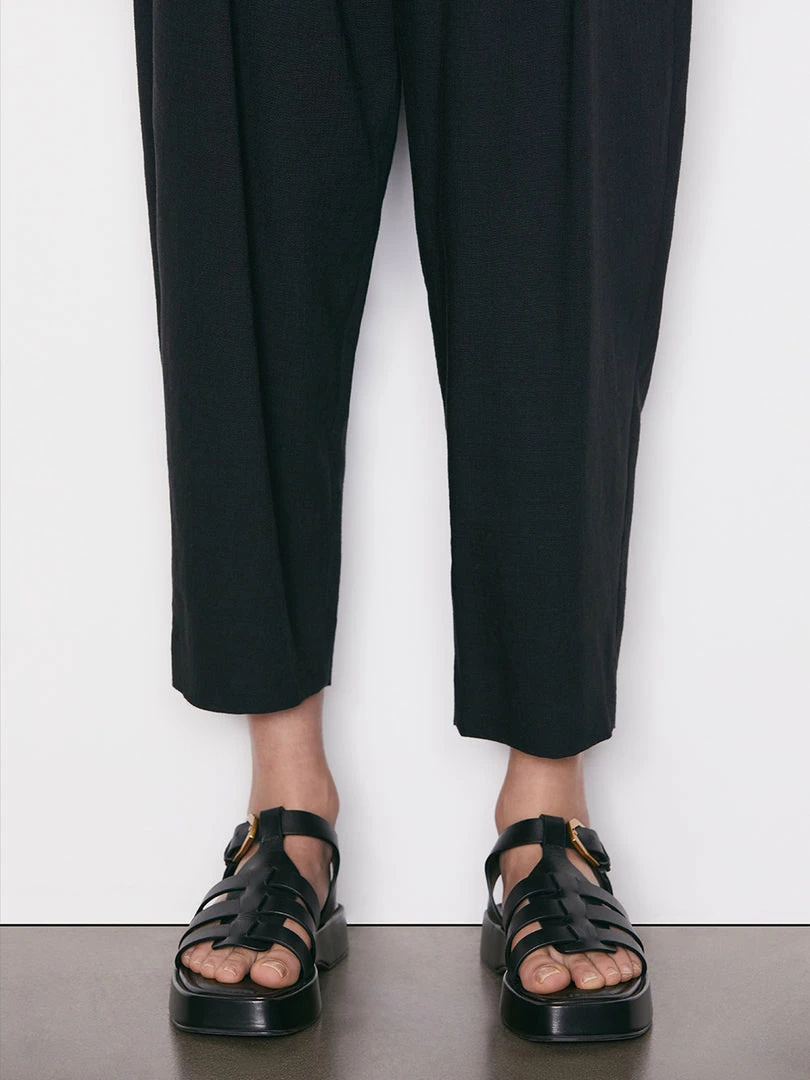 Hot Sale π Frame-denim Pleated Crop Trouser -- Noir π― 5 Frame-denim Pleated Crop Trouser -- Noir
