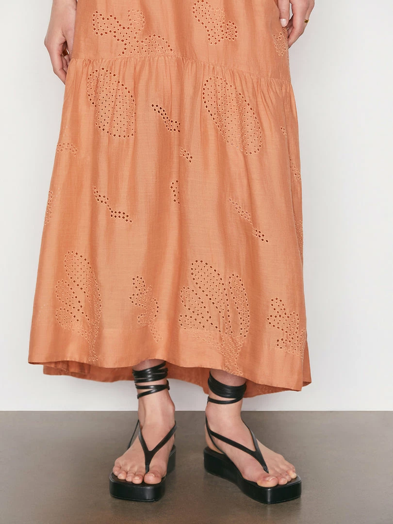 Promo π Frame-denim Eyelet Maxi π Skirt -- Terracotta π 5 Frame-denim Eyelet Maxi Skirt -- Terracotta