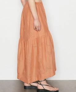 Promo π Frame-denim Eyelet Maxi π Skirt -- Terracotta π 10 Frame-denim Eyelet Maxi Skirt -- Terracotta