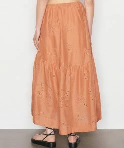 Promo π Frame-denim Eyelet Maxi π Skirt -- Terracotta π 13 Frame-denim Eyelet Maxi Skirt -- Terracotta