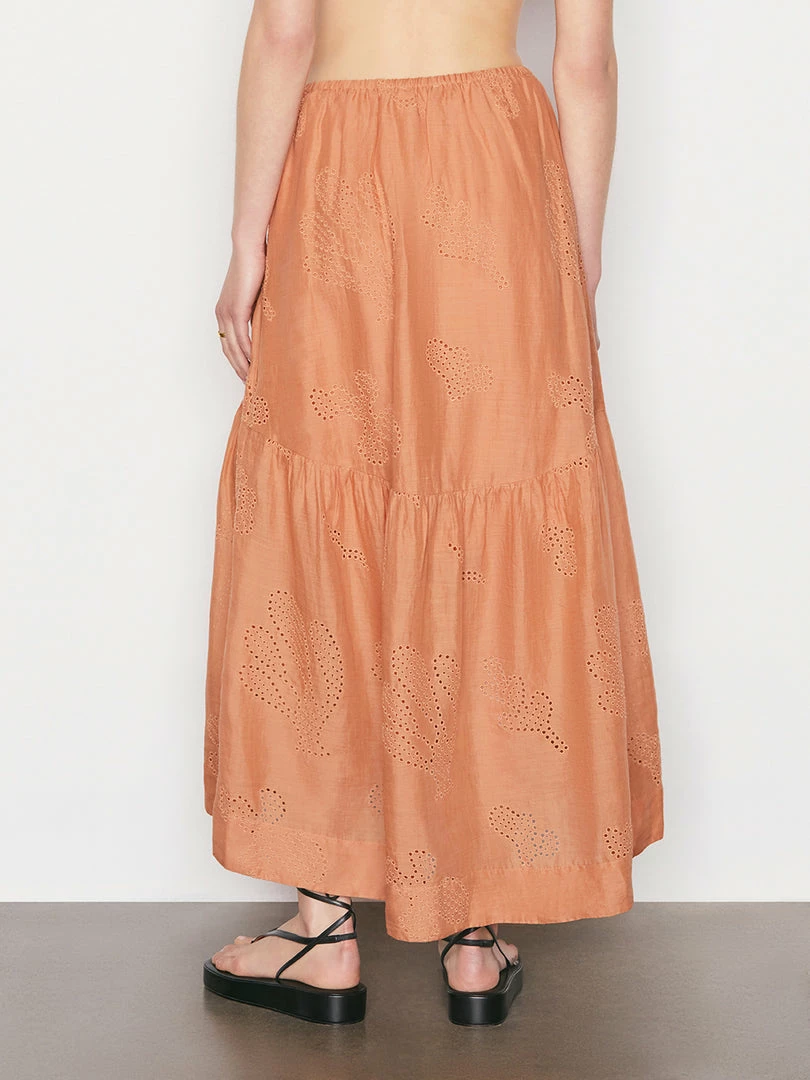 Promo π Frame-denim Eyelet Maxi π Skirt -- Terracotta π 7 Frame-denim Eyelet Maxi Skirt -- Terracotta