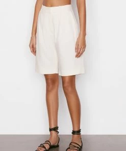Frame-denim Relaxed Bermuda Short -- Bone Women