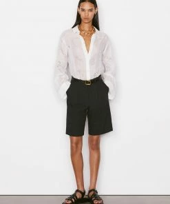 Frame-denim Women Relaxed Bermuda Short -- Noir