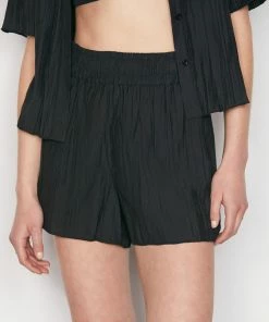 Best Sale π Frame-denim Pleated Short -- Noir π 13 Frame-denim Pleated Short -- Noir