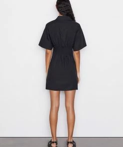 Frame-denim Seam Detail Dress -- Noir