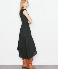 Frame-denim Gathered Seam Dress -- Noir