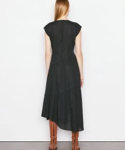Frame-denim Gathered Seam Dress -- Noir
