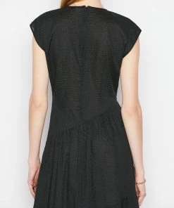Frame-denim Gathered Seam Dress -- Noir