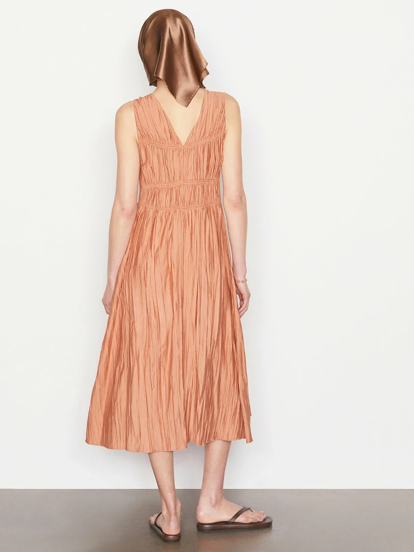 Discount π Frame-denim Cinched Crinkle π Dress -- Terracotta π© Women π 5 Frame-denim Cinched Crinkle Dress -- Terracotta Women