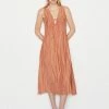 Frame-denim Cinched Crinkle Dress -- Terracotta Women