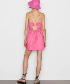 Frame-denim Tie Back Mini Dress -- Hot Pink Women