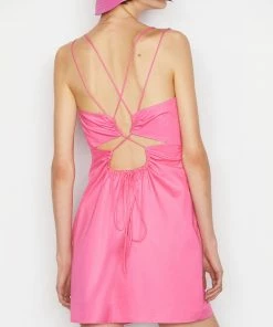 Frame-denim Tie Back Mini Dress -- Hot Pink Women