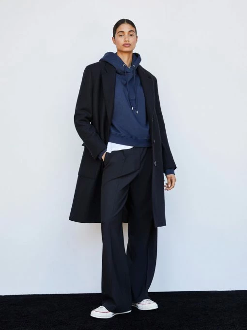 Frame-denim Ilona East Side Overcoat -- Noir Women