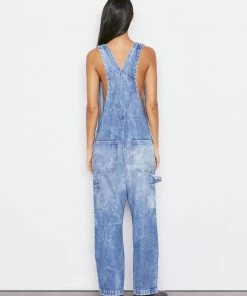 Frame-denim Women Utility Patch Overall -- Waterway